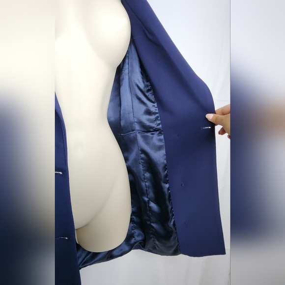 Elegant Navy Double-Breasted Women's Dress Blazer XXS (FAST SHIPPING) - Picture 6 of 10